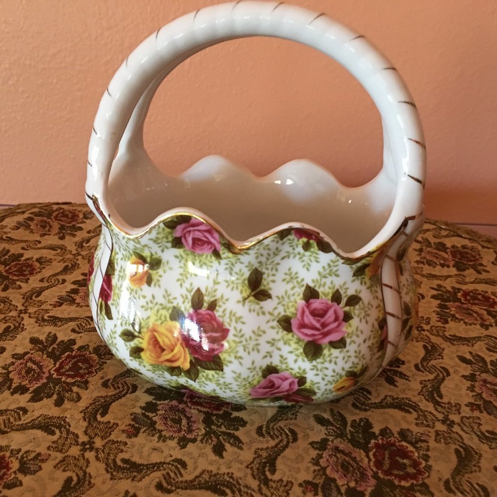 Vintage basket figurine